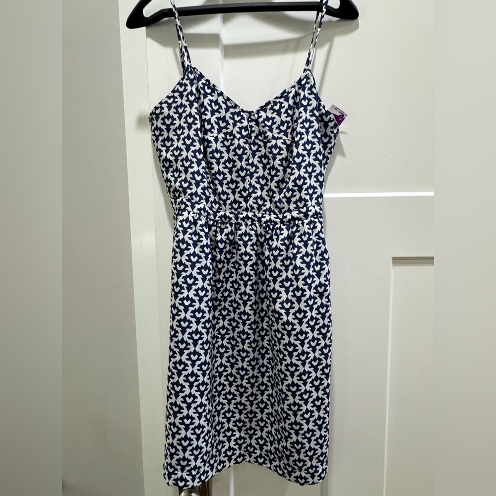 J. Crew Seaside Cami Print Mini Dress sz 4 Spaghetti Strap Sun